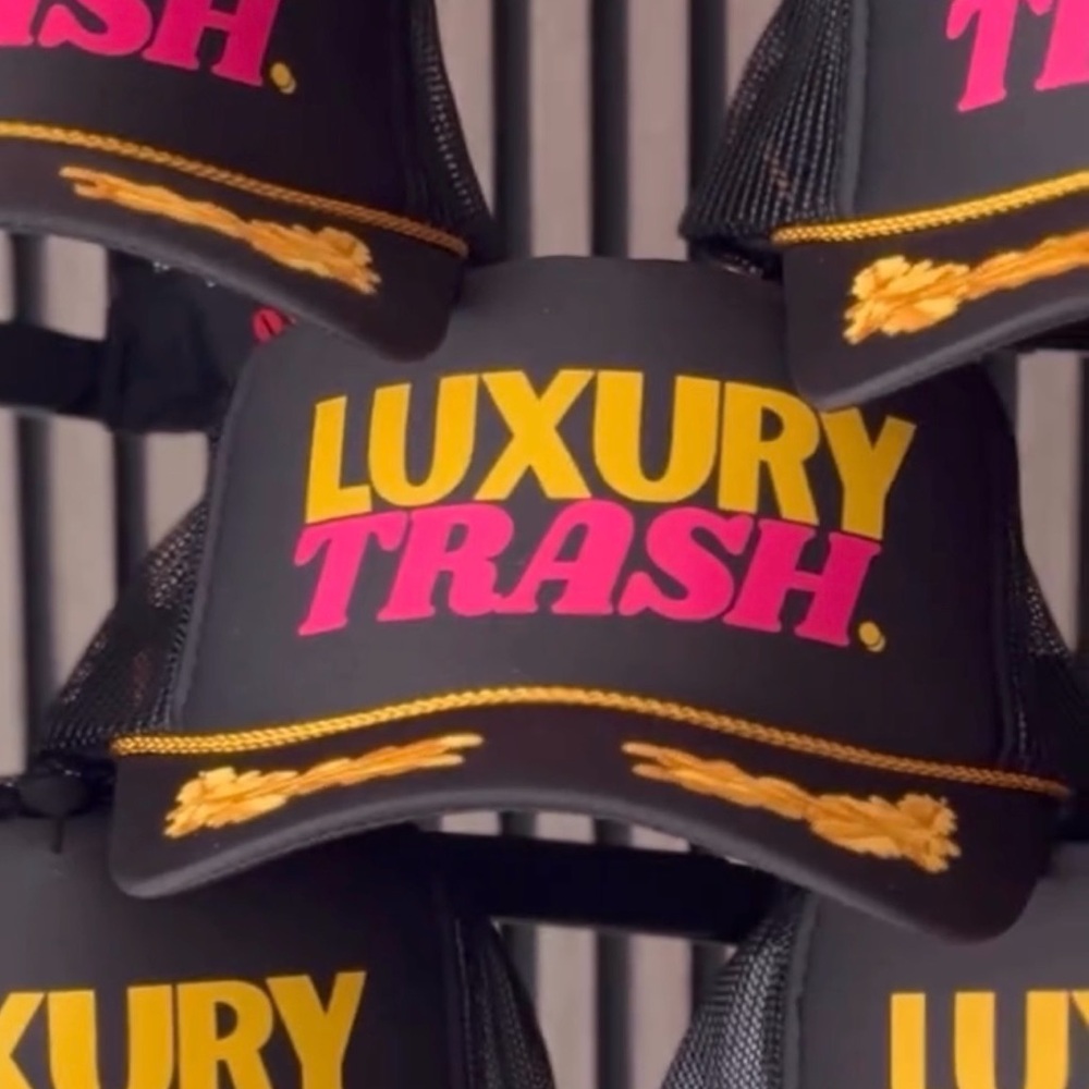 New Luxury Trash - Hot Pink SunSet Mesh Trucker Hat Trends Are Trash